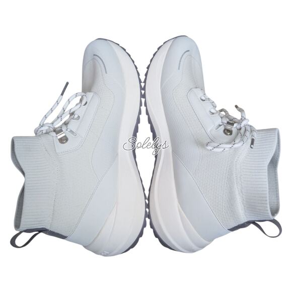 Vessi Stormburst High Womens 10 White Granite Waterproof Knit Sneaker Boot - Picture 10 of 11